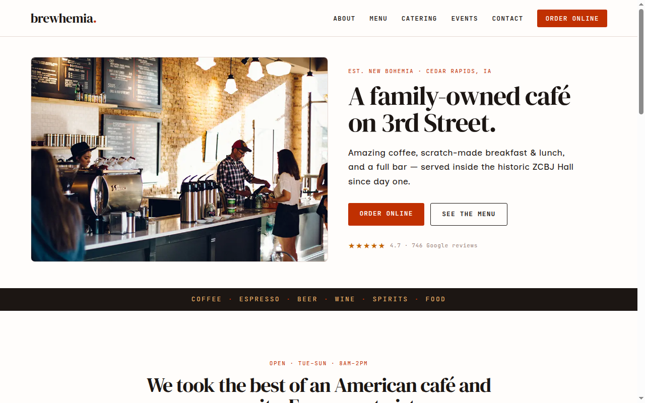 Brewhemia website, built and hosted for $49 a month